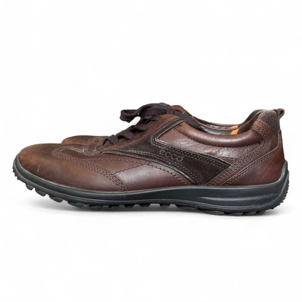 ECCO Strike Tie Oxfords Mens 46 Brown Leather Comfort Walking Shoes Lace Up